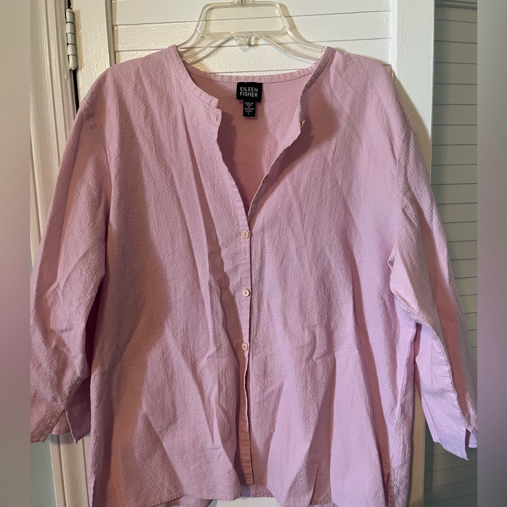 Eileen Fisher pink cotton top